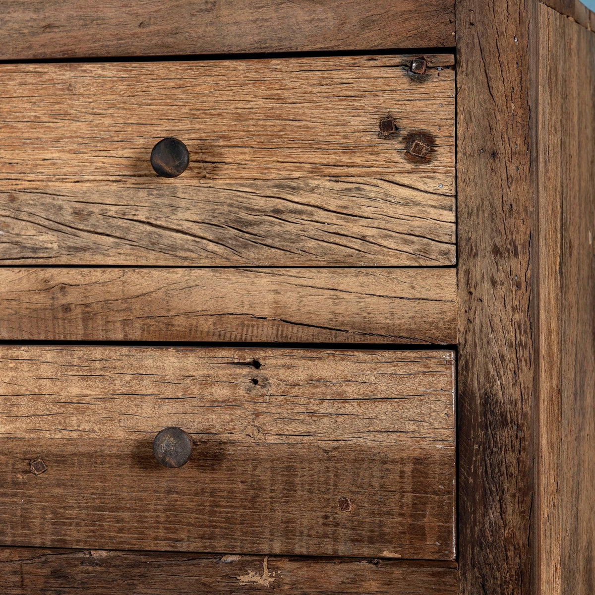 Saanvi Tall Rustic Wooden Chest of Drawers - DOBRI ARTS AU