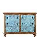 Safita Boho-Style Hand-Painted Mango Wood Cabinet - DOBRI ARTS AU