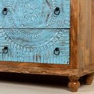 Safita Boho-Style Hand-Painted Mango Wood Cabinet - DOBRI ARTS AU