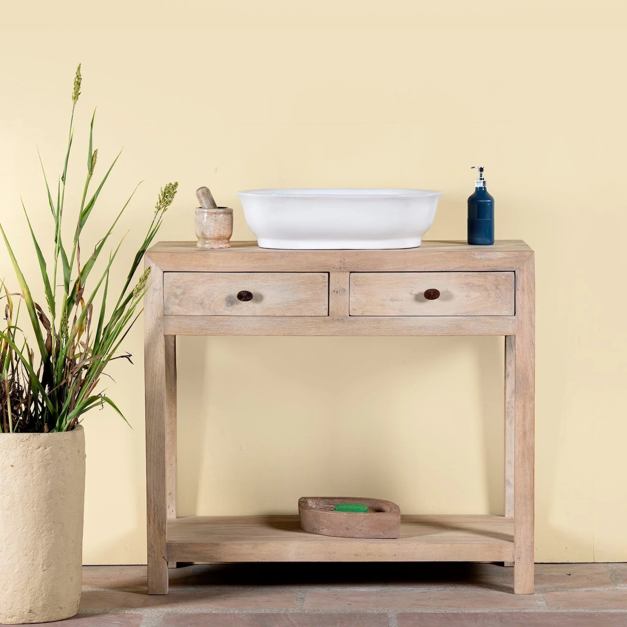 Sahira Compact Rustic Vanity Console - DOBRI ARTS AU