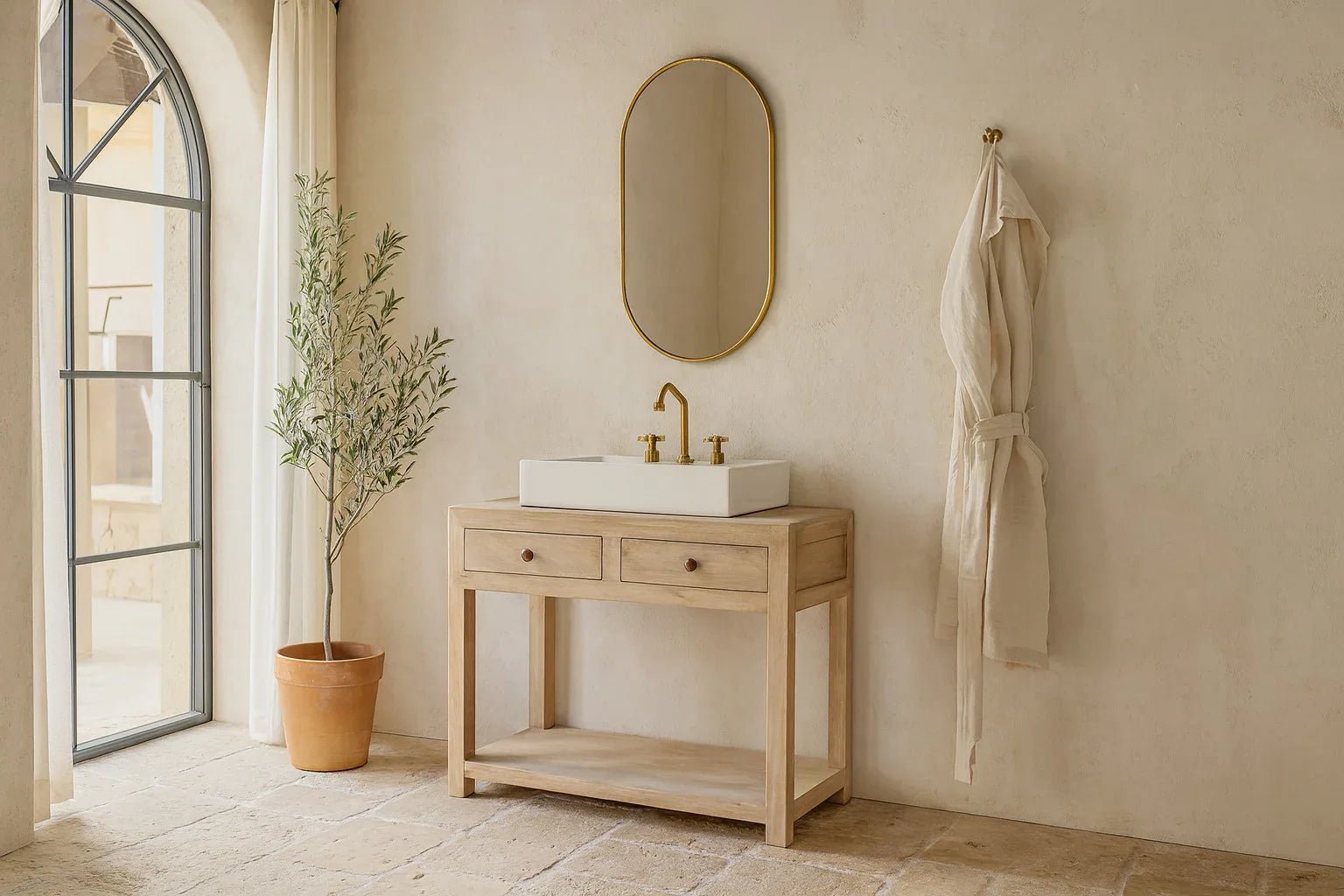 Sahira Compact Rustic Vanity Console - DOBRI ARTS AU