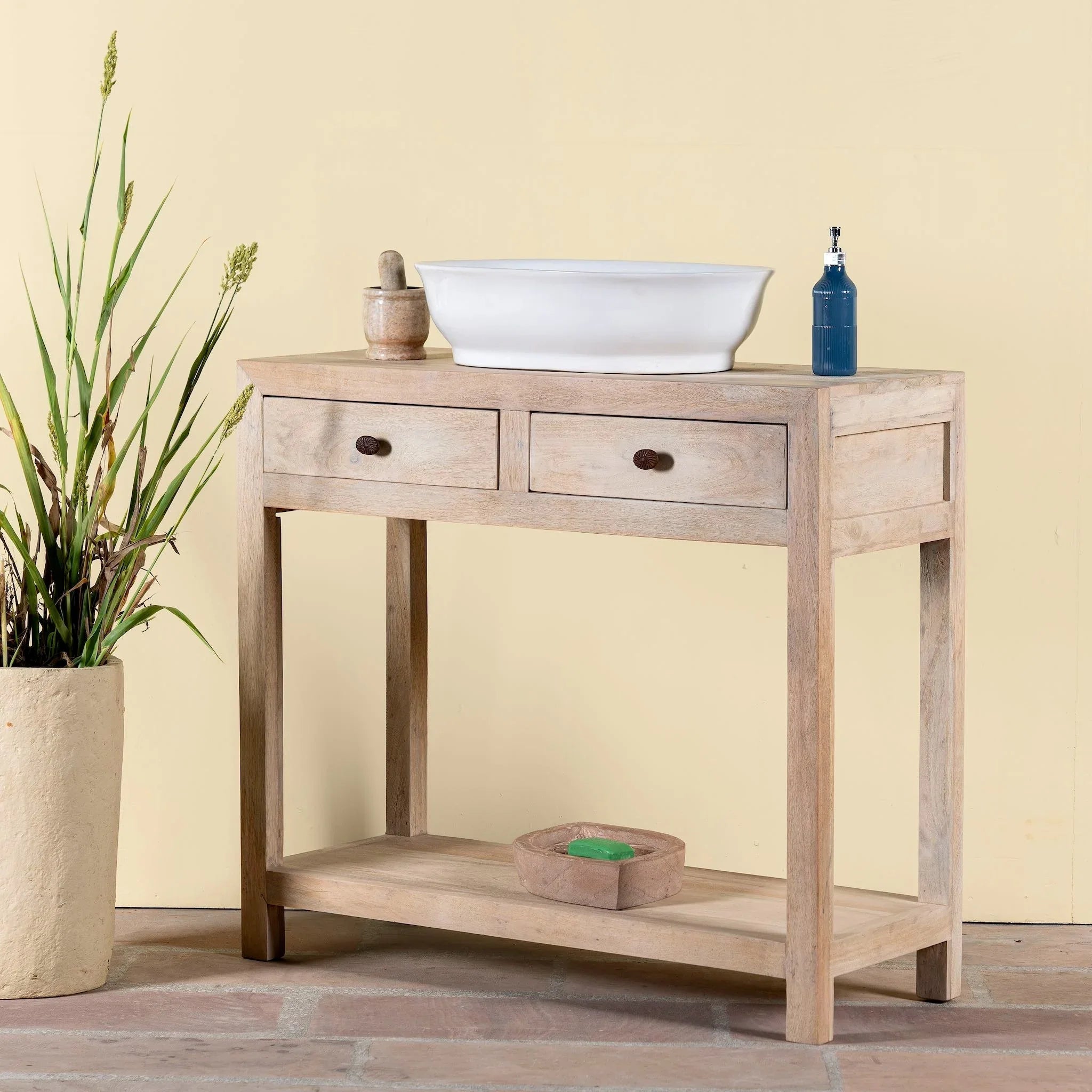 Sahira Compact Rustic Vanity Console - DOBRI ARTS AU