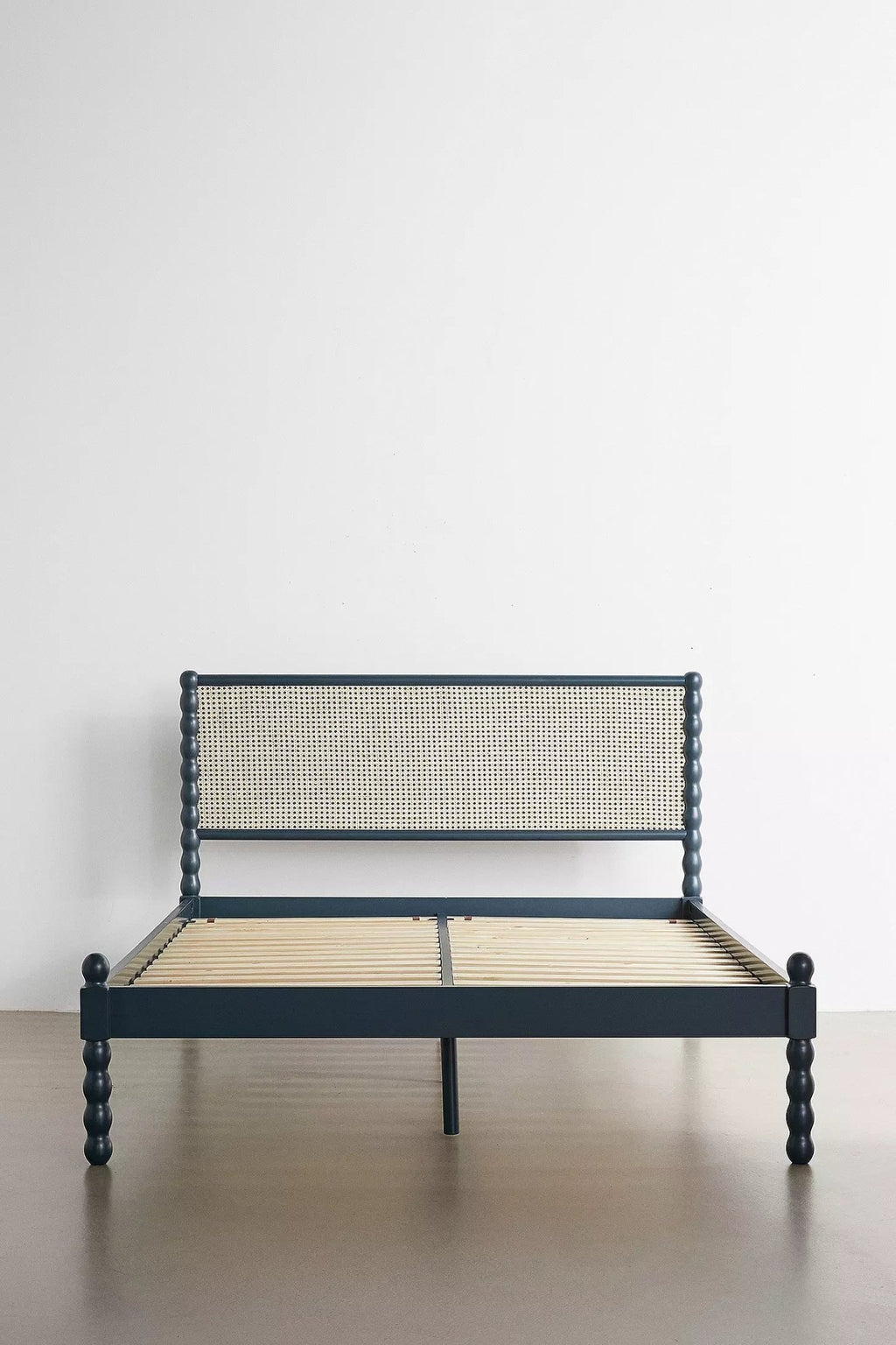 Savannah Cane Rattan Bed – Solid Wood Turned Spindle Post Bed Frame with Woven Headboard - DOBRI ARTS AU