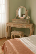 Seraphine Distressed Vanity Set with Mirror & Stool - DOBRI ARTS AU