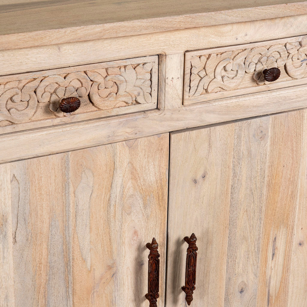 Shanti Handcrafted Sandblasted Mango Wood Sideboard - DOBRI ARTS AU