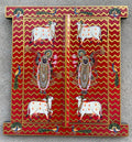 Shreenathji Hand-Painted Devotional Wooden Shrine Panel - DOBRI ARTS AU