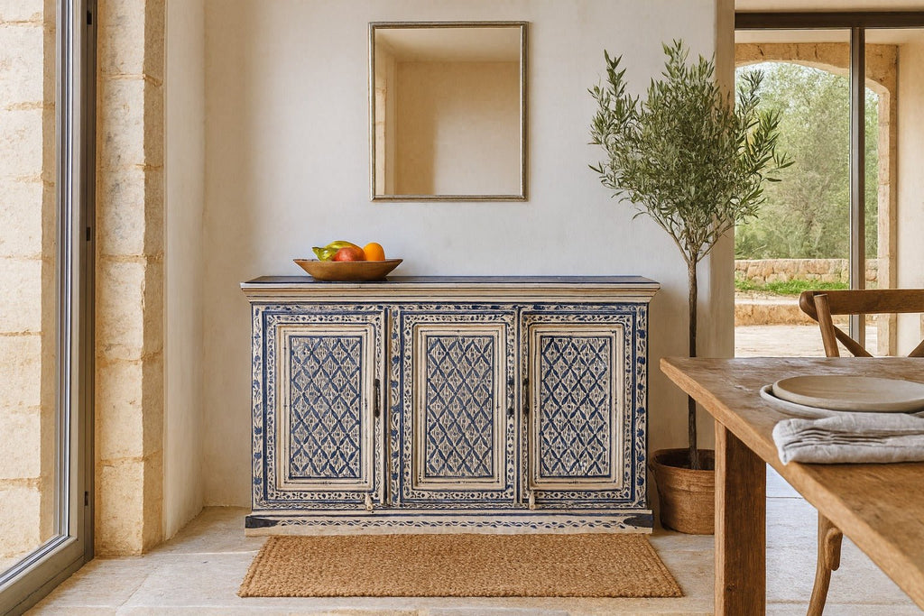 Siddhi Hand-Painted Blue Sideboard - DOBRI ARTS AU