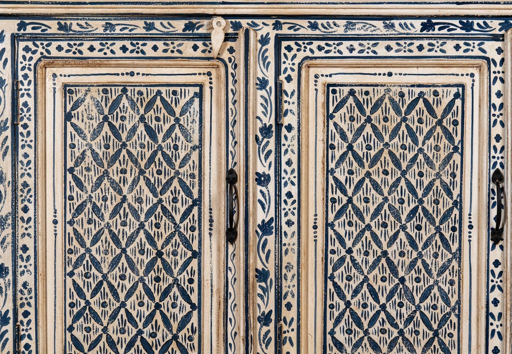 Siddhi Hand-Painted Blue Sideboard - DOBRI ARTS AU