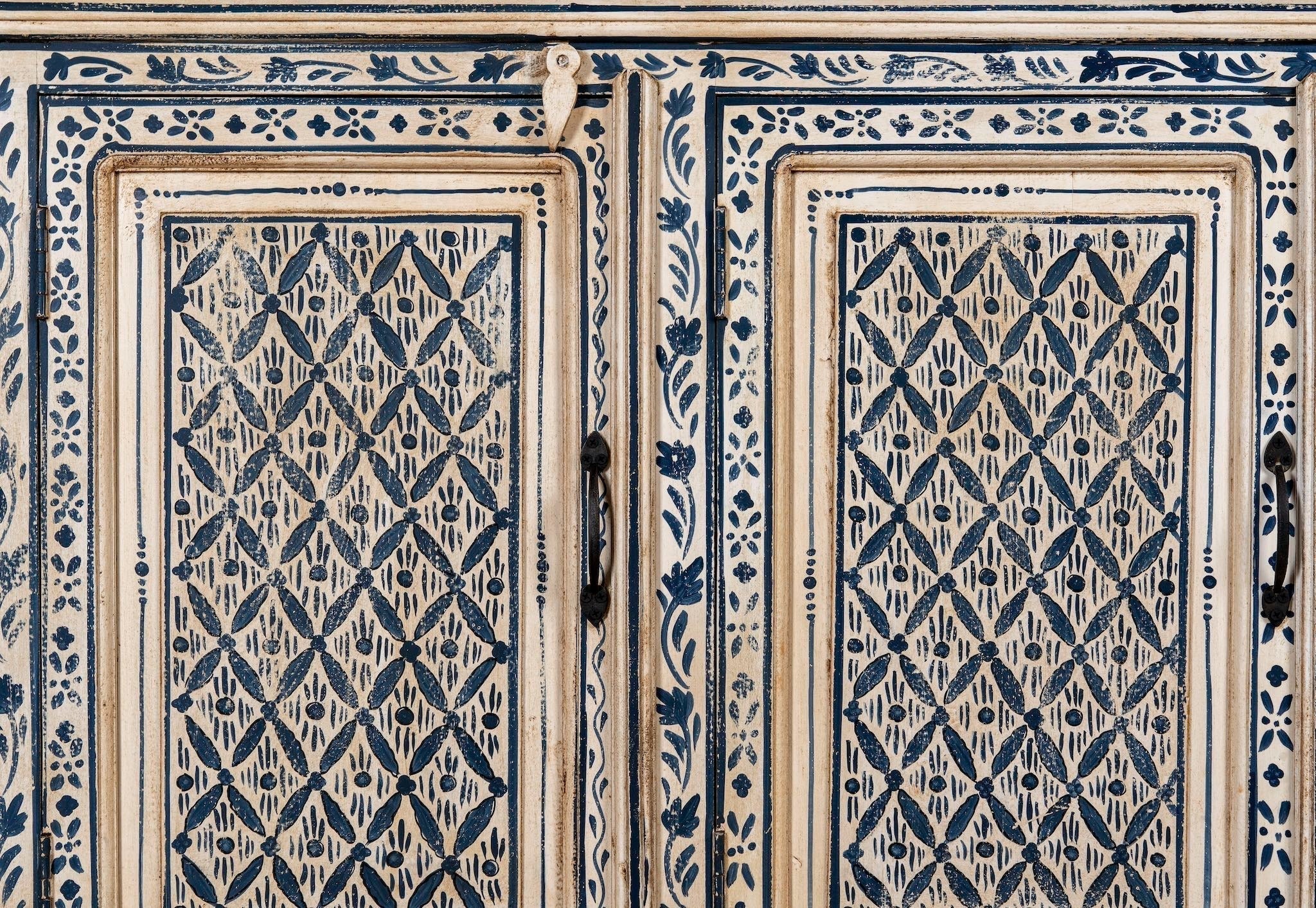 Siddhi Hand-Painted Blue Sideboard - DOBRI ARTS AU