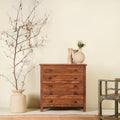 Solid Wood Five-Drawer Storage Chest in Natural Finish - DOBRI ARTS AU