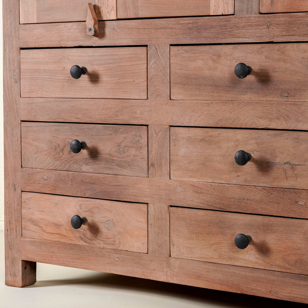 Solid Wood Storage Cabinet with Multi-Drawer and Double-Door Design - DOBRI ARTS AU