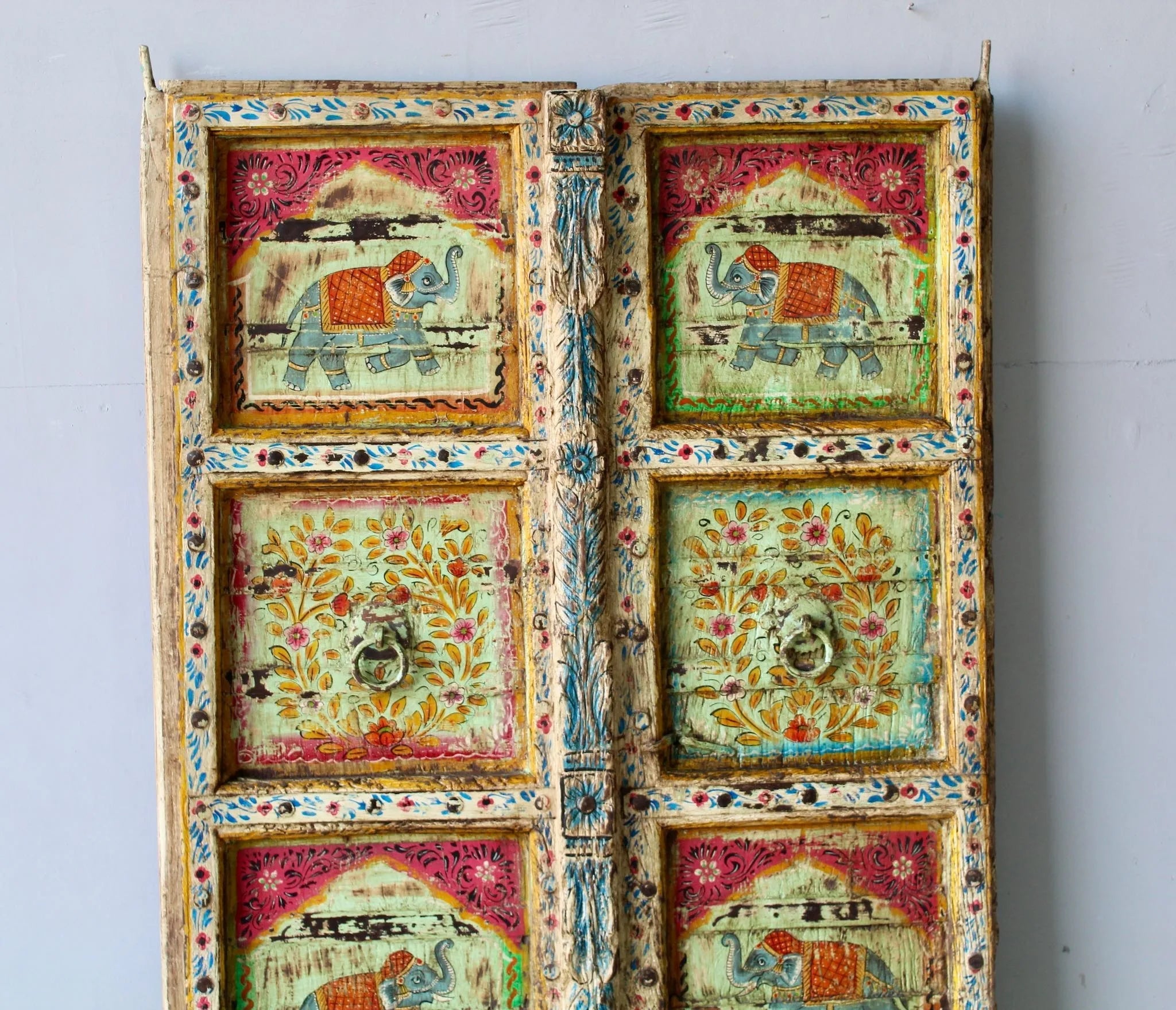 Surajkund Hand-Painted Elephant Door Panel - DOBRI ARTS AU