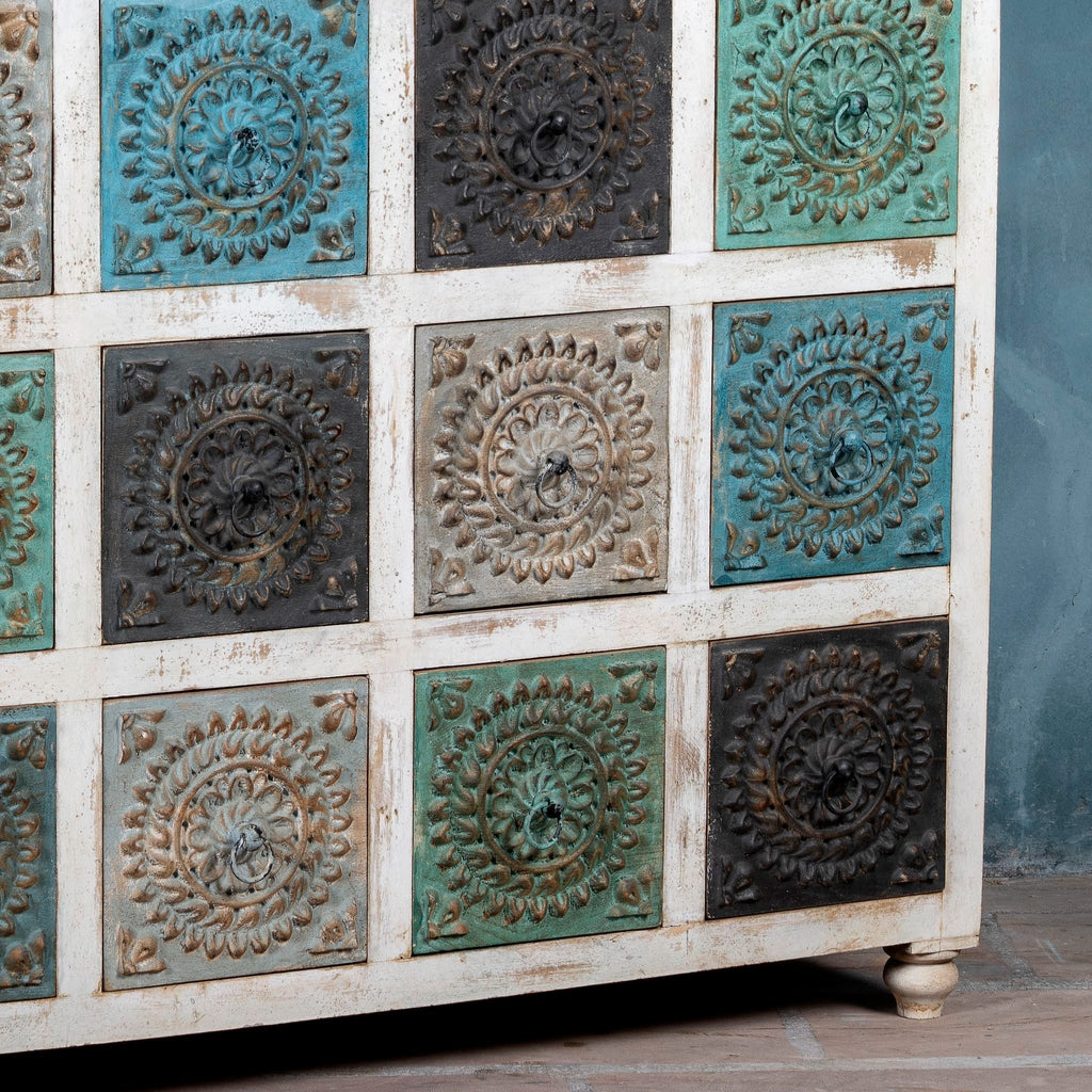 Tanika Hand-Carved Mango Wood Dresser Cabinet - DOBRI ARTS AU