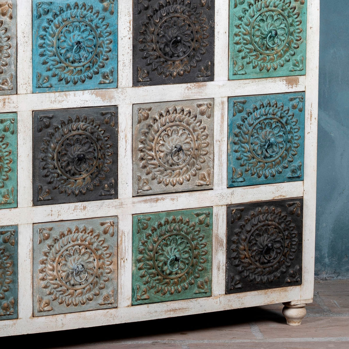 Tanika Hand-Carved Mango Wood Dresser Cabinet - DOBRI ARTS AU