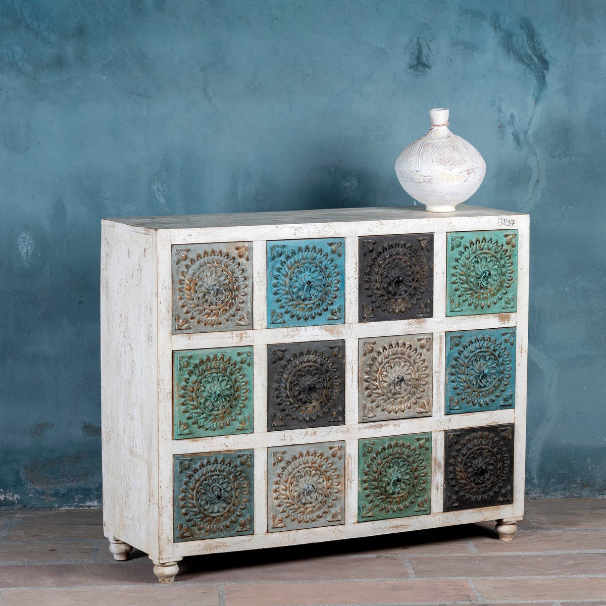 Tanika Hand-Carved Mango Wood Dresser Cabinet - DOBRI ARTS AU