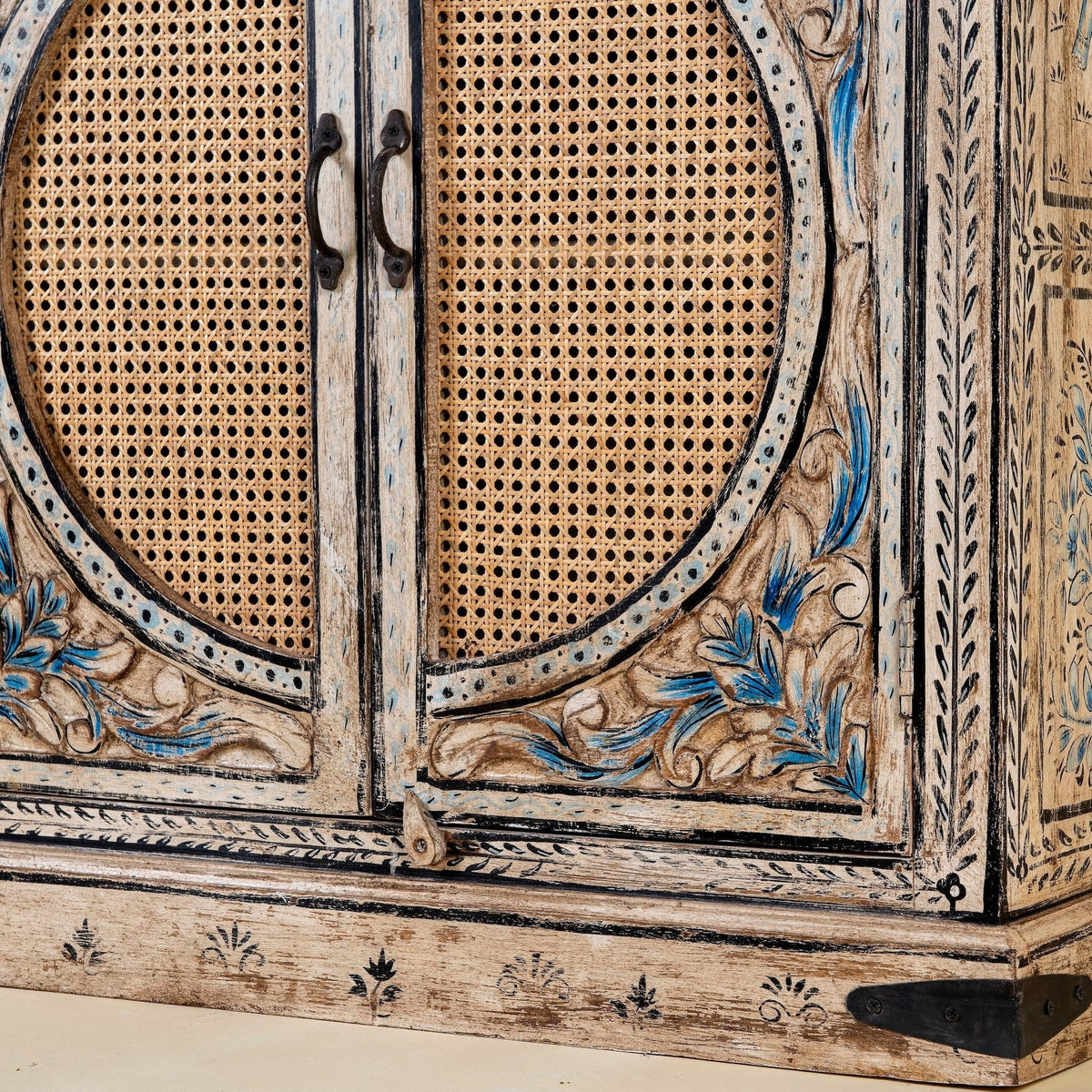 Tashi Carved Rattan Door Cabinet - DOBRI ARTS AU