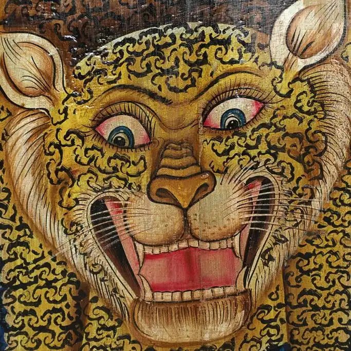 Vanij Vintage Leopard Teak Wall Panel - DOBRI ARTS AU