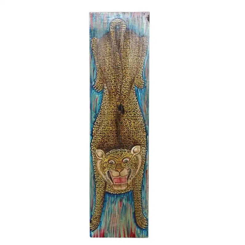 Vanij Vintage Leopard Teak Wall Panel - DOBRI ARTS AU