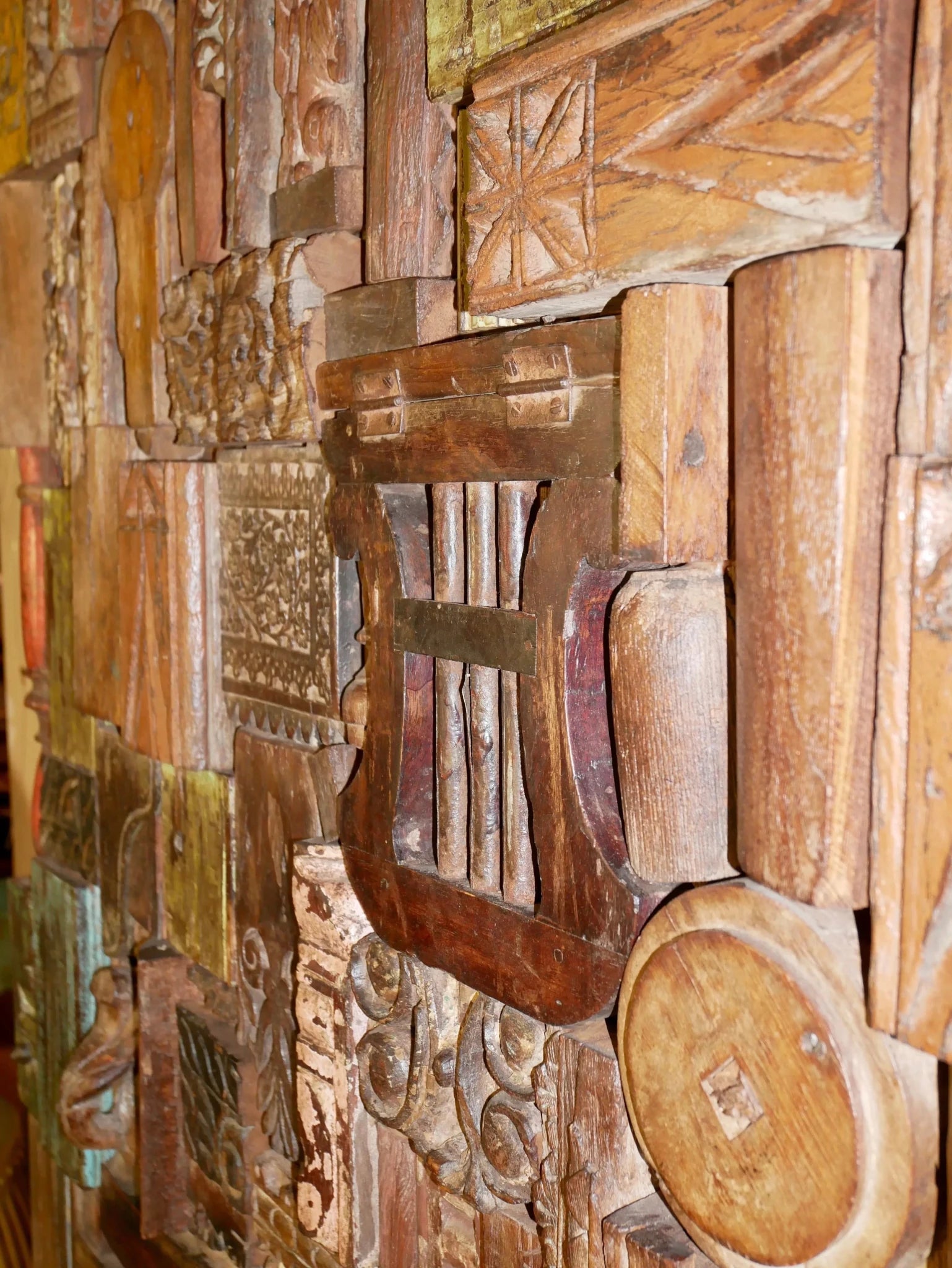 Vayun Reclaimed Architectural Mosaic Wood Panel - DOBRI ARTS AU
