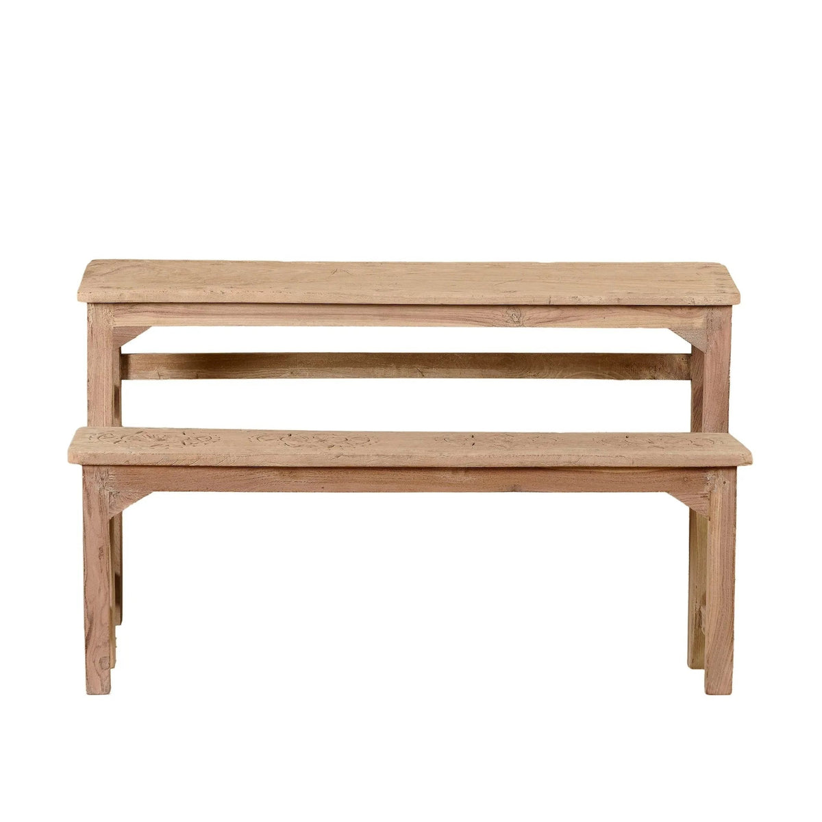 Vidyaalay Vintage Wooden School Bench - DOBRI ARTS AU