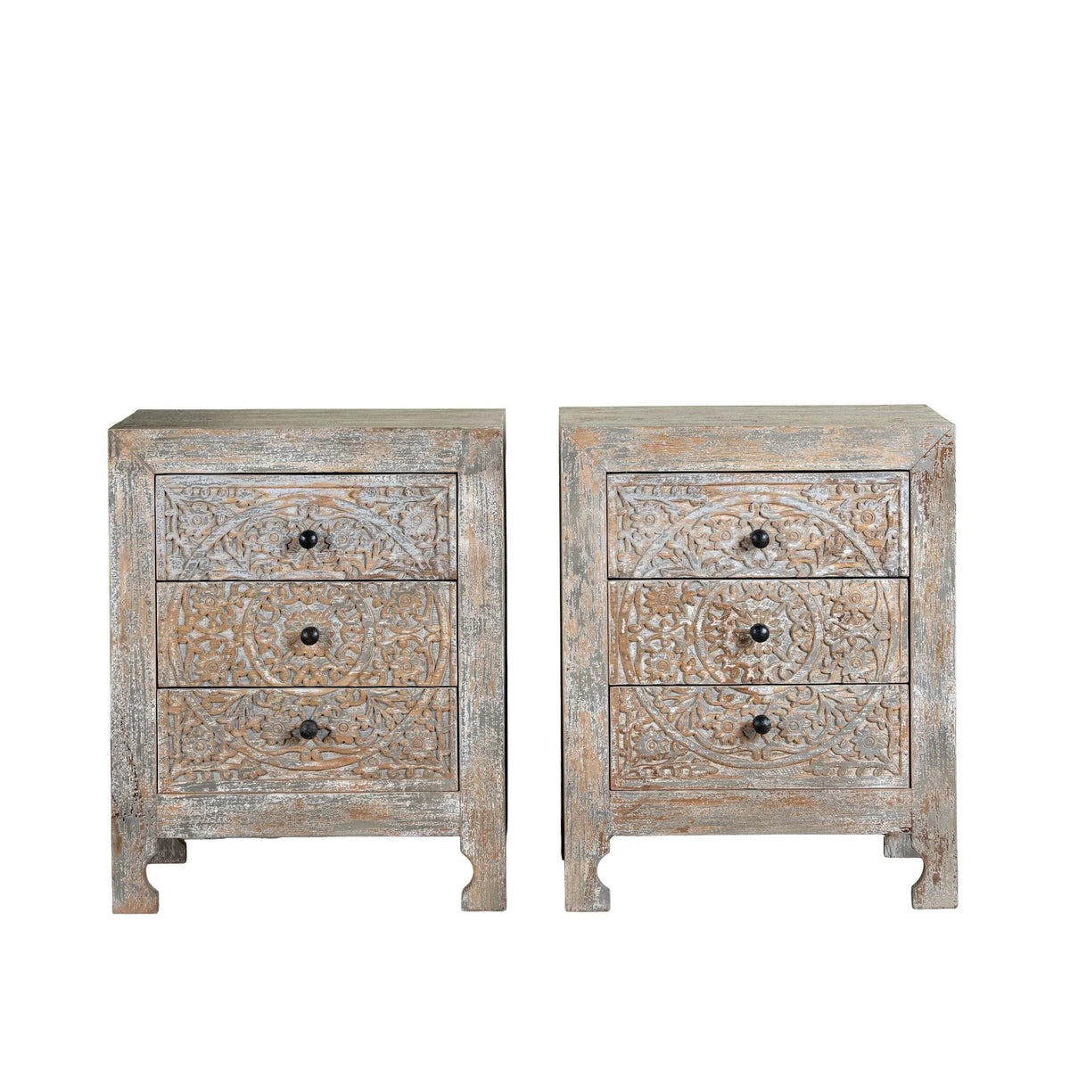 Vihana Carved Bedside Chest - DOBRI ARTS AU