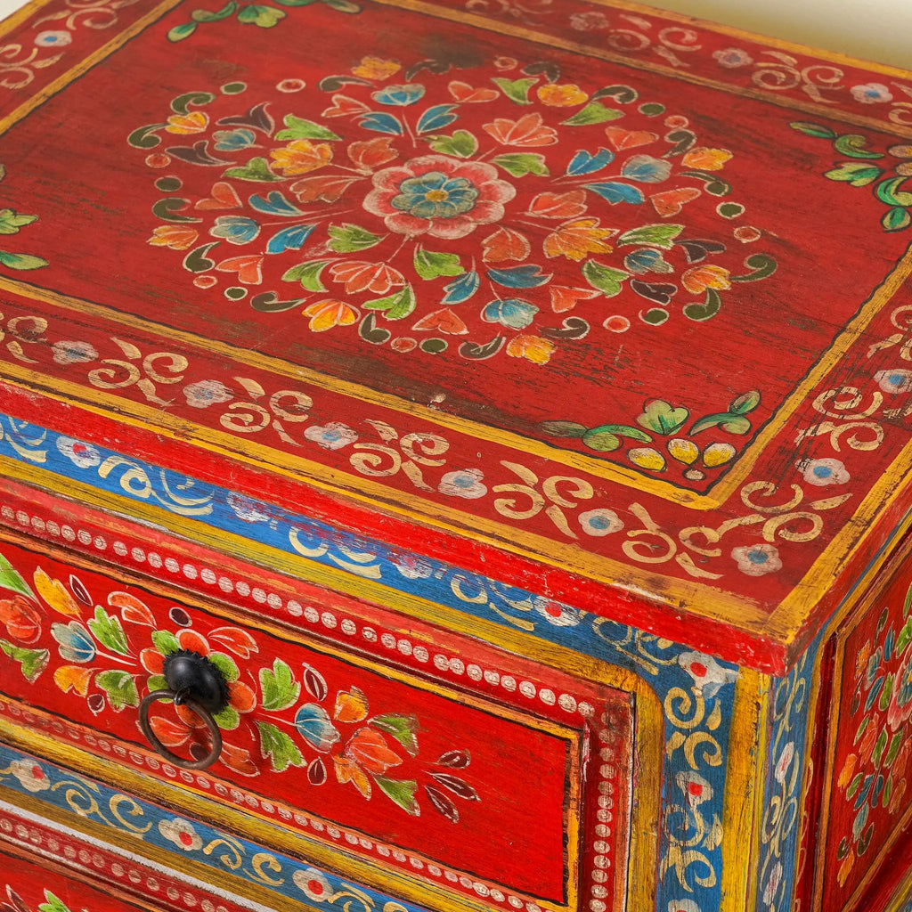 Vintage Hand-Painted Three Drawer Bohemian Chest - DOBRI ARTS AU