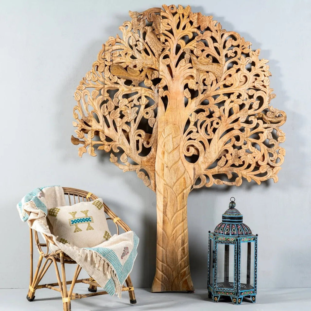 Vriksha Carved Mango Wood Tree Wall Art - DOBRI ARTS AU