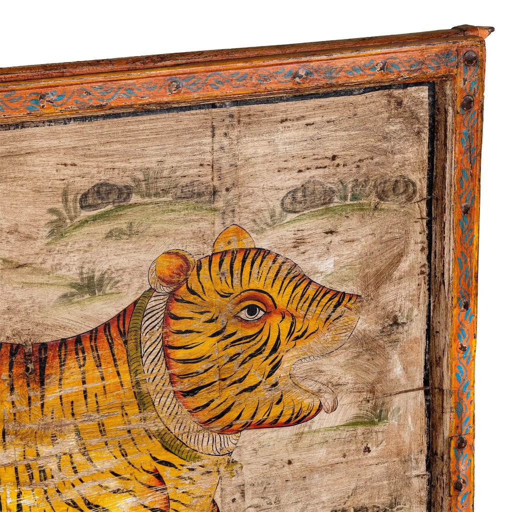 Vyaghra Heritage Hand-Painted Tiger Panel - DOBRI ARTS AU