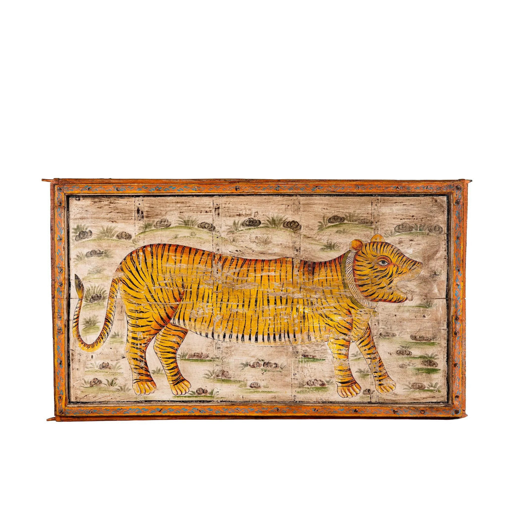 Vyaghra Heritage Hand-Painted Tiger Panel - DOBRI ARTS AU
