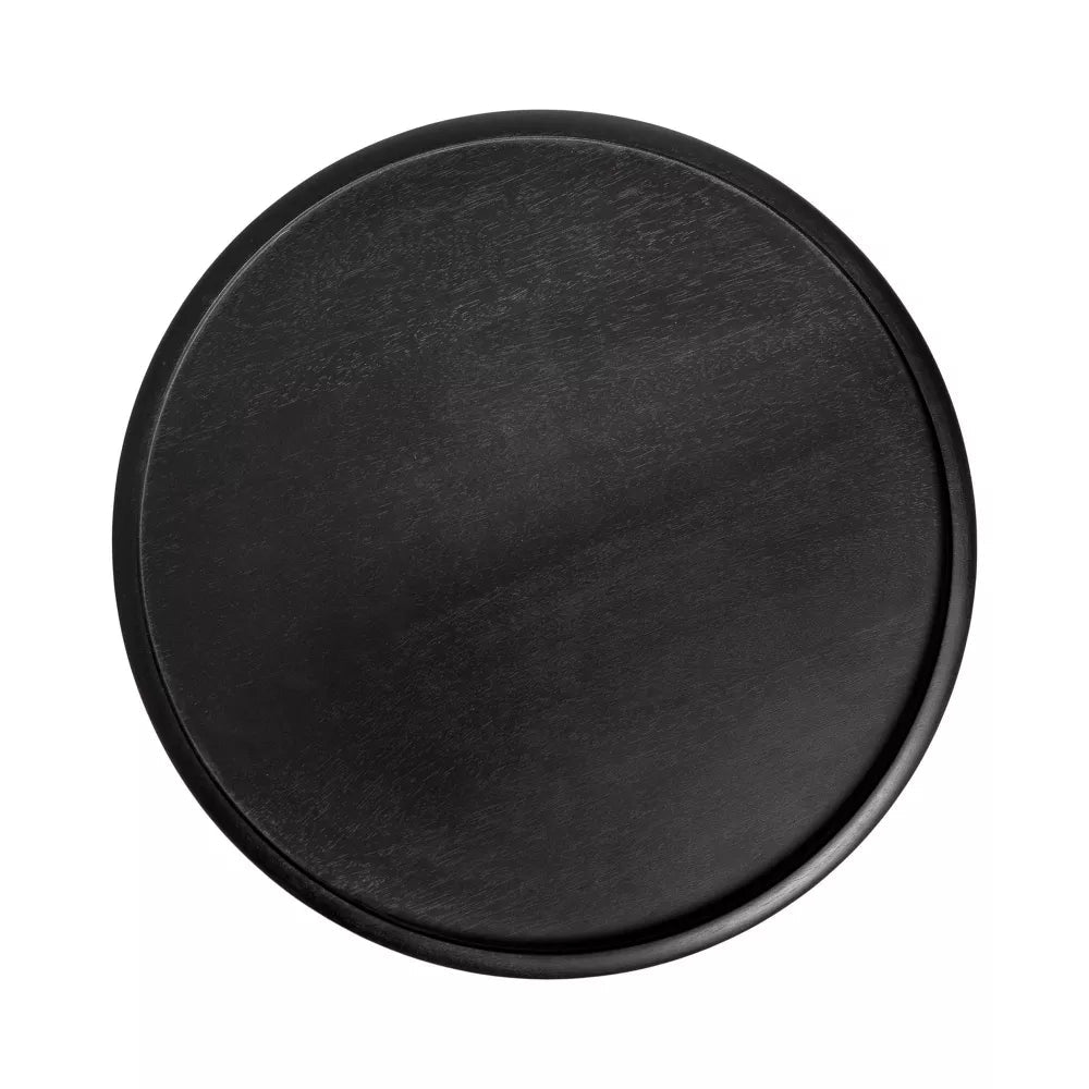 Wendy Charcoal Mango Wood Side Table – Round Accent Table with Spiral Pedestal Base, Solid Wood End Table & Modern Decor - DOBRI ARTS AU