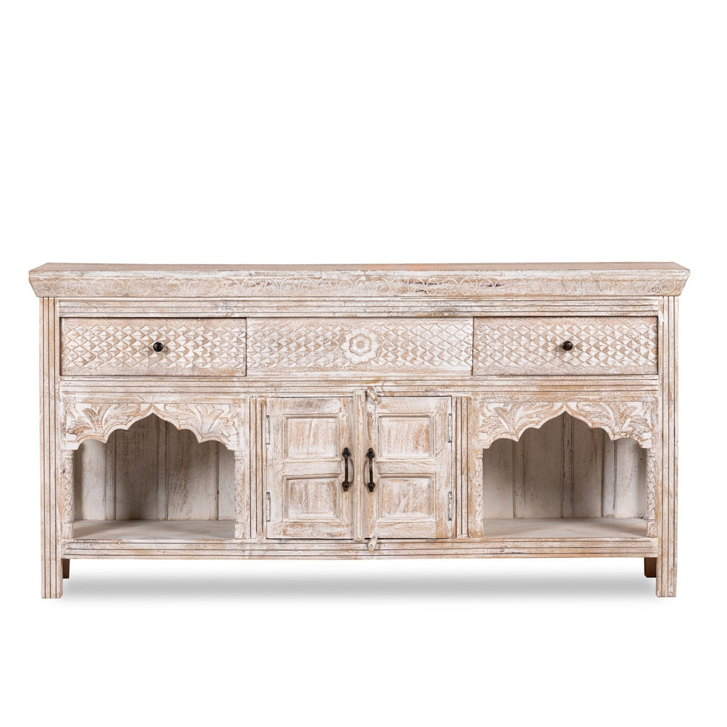 White Open Arch Wooden Sideboard - DOBRI ARTS AU