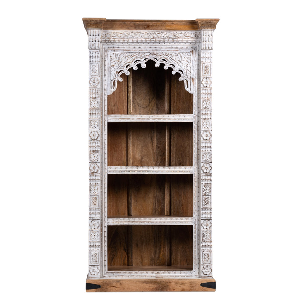Whitewashed Arch Display Bookcase with Open Shelving - DOBRI ARTS AU