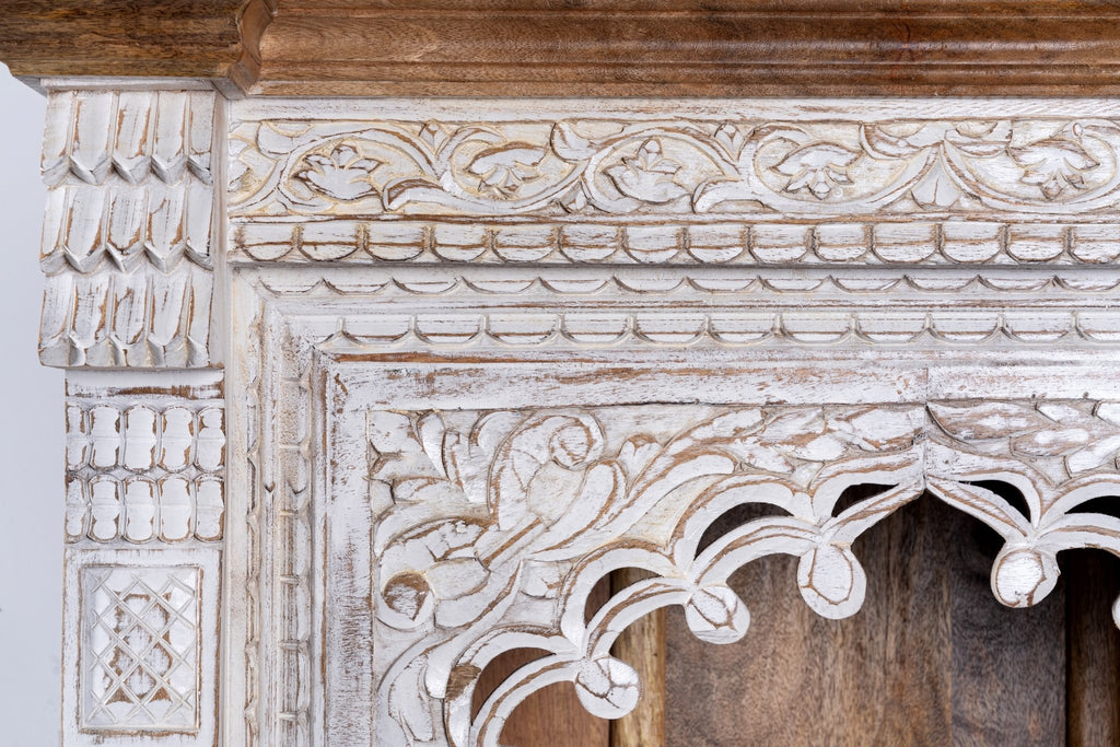 Whitewashed Arch Display Bookcase with Open Shelving - DOBRI ARTS AU