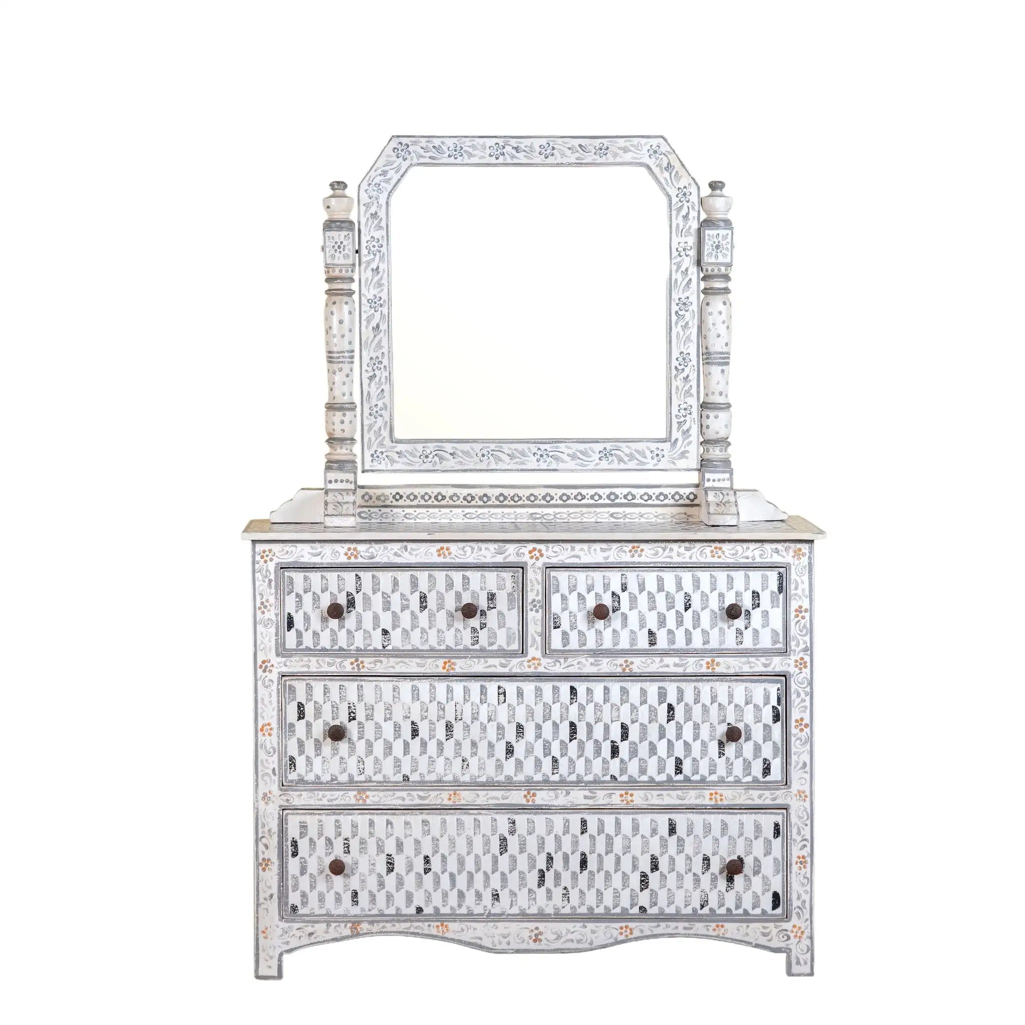 Zarina Hand-Painted Indian Dressing Table - DOBRI ARTS AU
