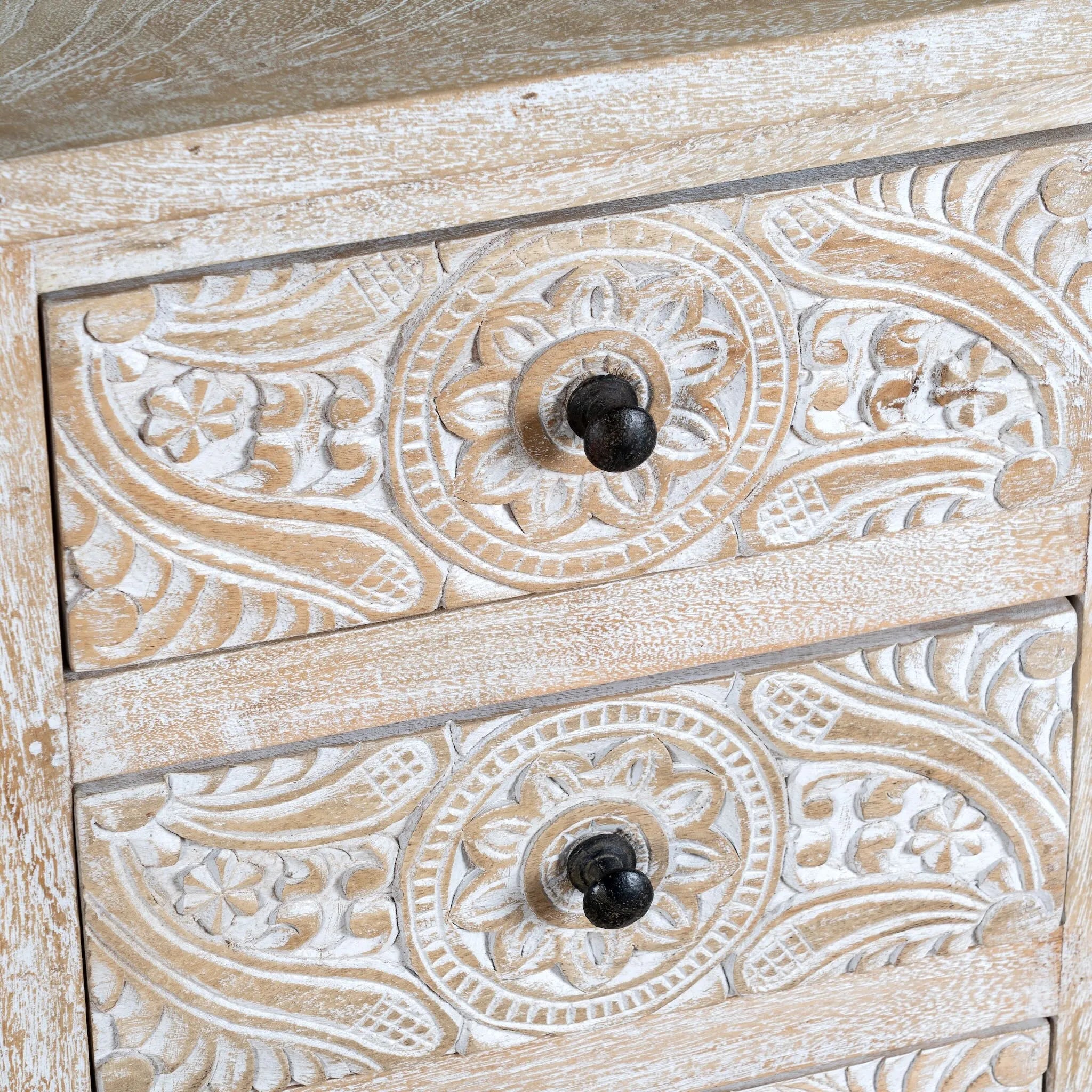 Zariya Carved Bedside Drawer Set - DOBRI ARTS AU
